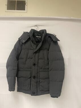 Uniqlo Women's Black Puffer Quilted Hooded Button Up Full Zip Jacket Size XS